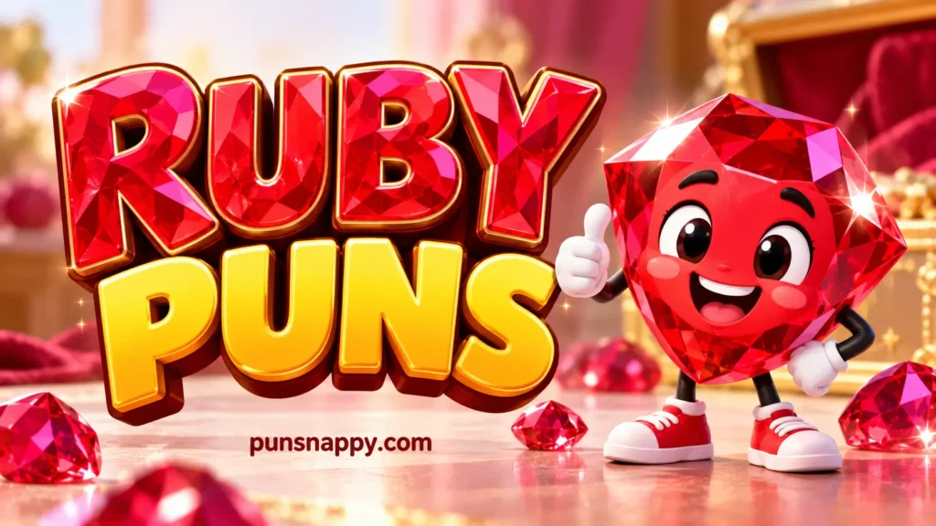 Glossy Ruby Puns Mascot Banner